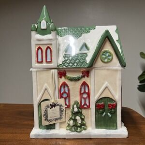 NWT Ridgefield Home Holiday Time Cookie Jar Canister Christmas Classic Cozy